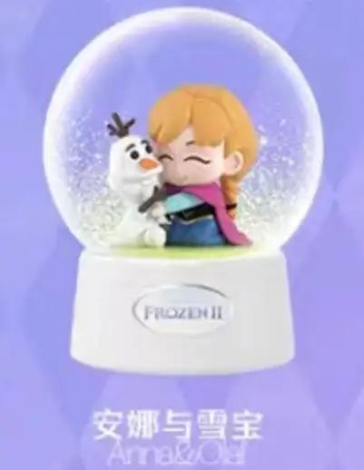 Disney Frozen Series Snow Globe Sven Olaf Kristoff Elsa Anna Action Figure Dolls Toys Girls Kids Gifts Desk Decoration Model