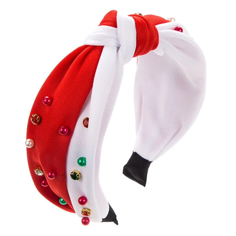 1Pc Christmas Pearl Headband Rhinestone Band Women's Minimalist Holiday Trend Hair Accessories