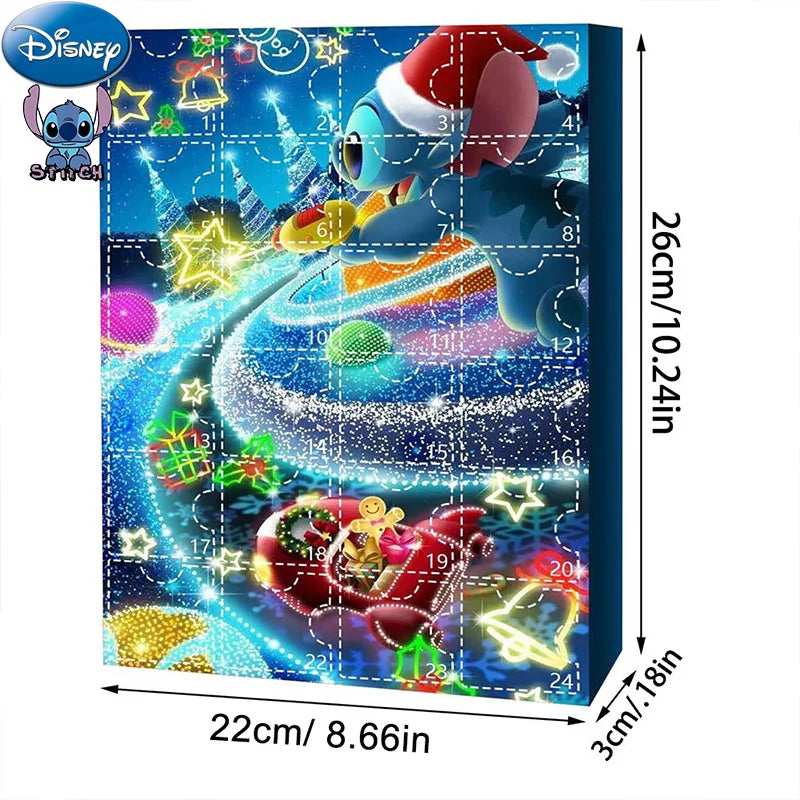 Wholesale Disney Accessories Stitch Christmas Advent Calendar Blind Box Lilo&stitch Model Doll Anime Figures Xmas Gift Kid Toy