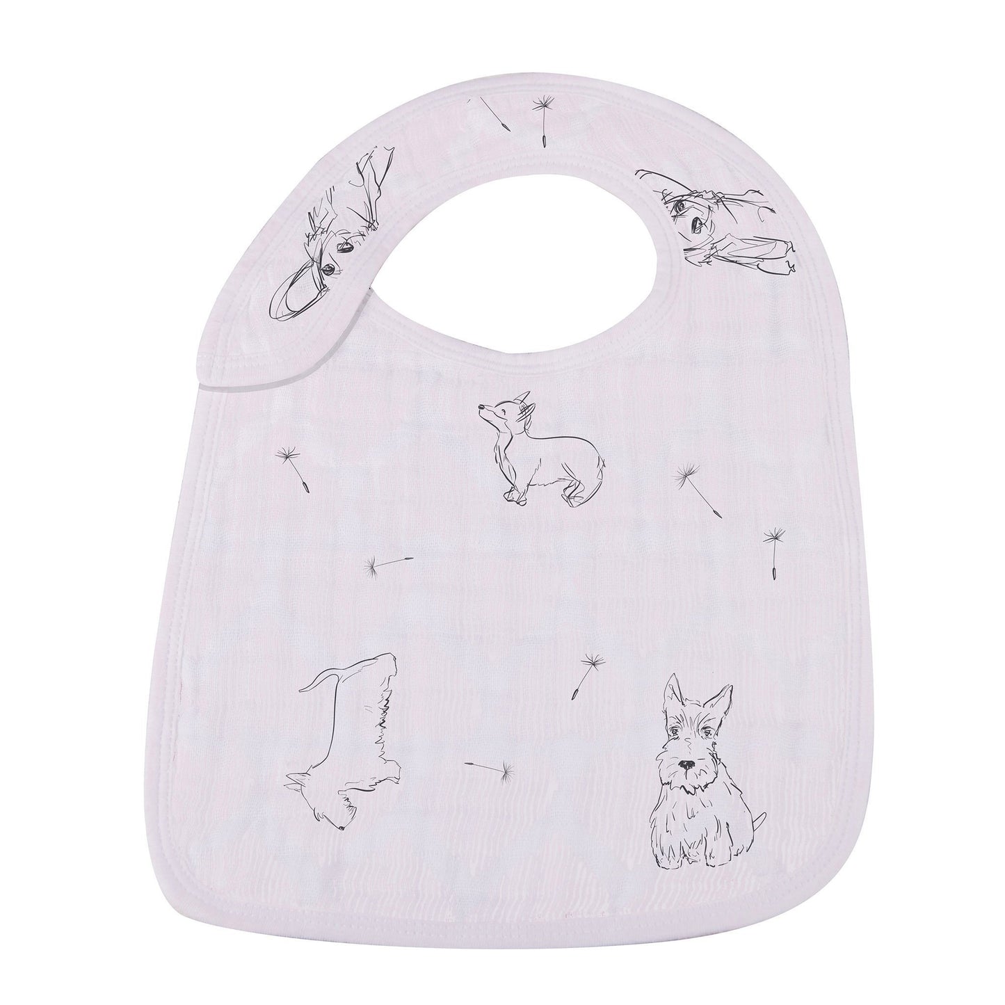 Dandelions Bamboo Muslin Snap Bibs 3PK